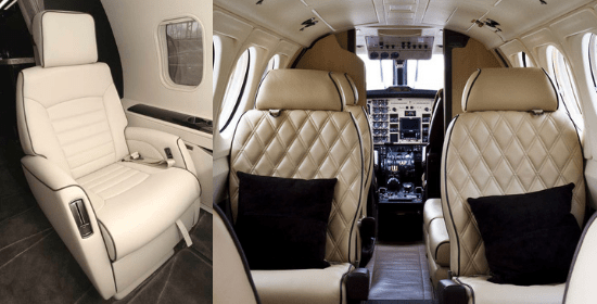 Aircraft seating for private jet